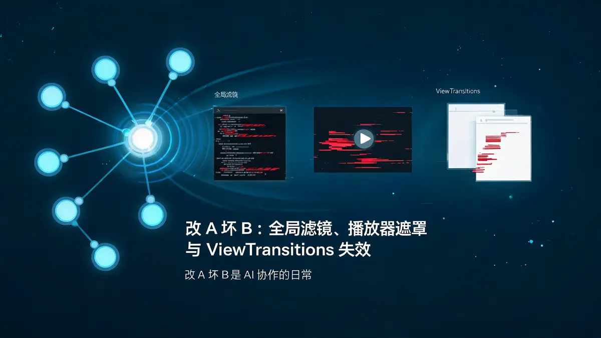 改 A 坏 B：全局滤镜、播放器遮罩与 ViewTransitions 失效