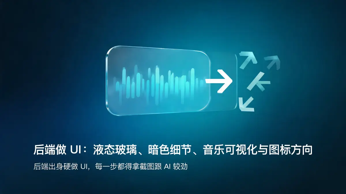 后端做 UI：液态玻璃、暗色细节、音乐可视化与图标方向